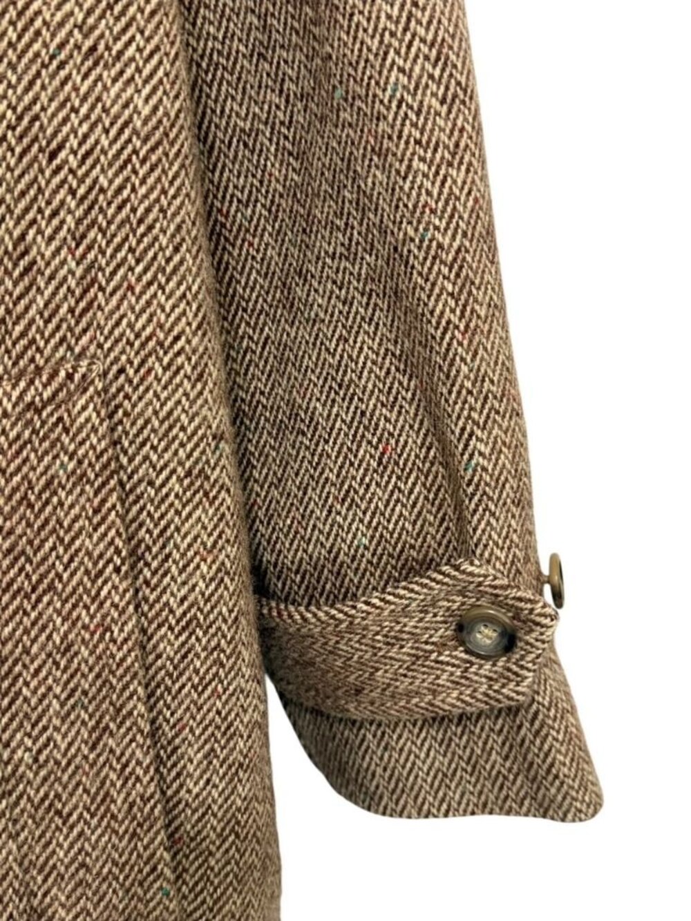 Polo Sport Ralph Lauren Sportswoman Vintage 90s Tweed Wool Herringbone Overcoat - Picture 7 of 16